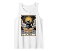 The Hermit Tarot Card Cat In Box Mystic Funny Cat Tank Top
