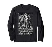 The Hermit Tarot Card Goth Halloween Grim Reaper Witch Gift Long Sleeve T-Shirt