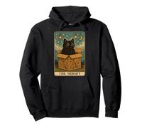 The Hermit Tarot Card Mystic Cat In Box Funny Cat Pullover Hoodie