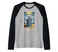 The Hermit Tarot Card Raccoon Raglan Baseball Tee