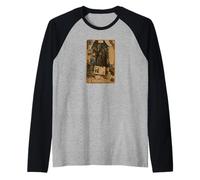 The Hermit | Tarot Card Scrapbook Design Raglan Baseball Tee