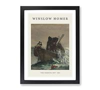 The Herring Net By Winslow Homer Exhibition Museum Painting Framed Print | A2 Black Framed Wall Art | Ready to Hang | Modern Historical Picture | Living Room Bedroom Lounge Office