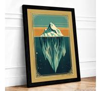 The Hidden Depths Minimalist Framed Wall Art Print A4 Black