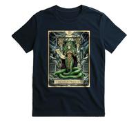 The High Preistess Tarot Card Halloween Gothic Witch T-Shirt Blue