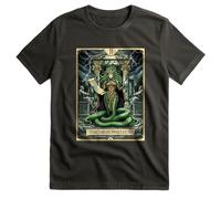 The High Preistess Tarot Card Halloween Gothic Witch T-Shirt Grey