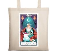 The High Priestess Tarot Card Art Logo Natural Ecological Cotton Tote Bag Beige