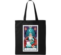 The High Priestess Tarot Card Art Logo Natural Ecological Cotton Tote Bag Black