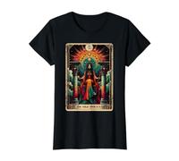 The High Priestess Tarot Card Cottagecore Value Graphic T-Shirt, Women, Black, L