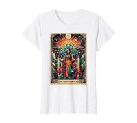 The High Priestess Tarot Card Cottagecore Value Graphic T-Shirt, Women, White, M