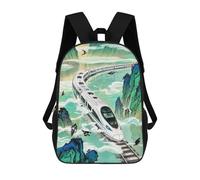 The High-speed Rail Is Speeding Backpack - Durable 600D Polyester, 17 Inch Backpack with Ergonomic Adjustable Straps, Lightweight Travel Bag for Men & Women