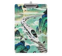 The High-Speed Rail is Speeding Clipboard, A4 Acrylic Clipboards with Hanging Hook, Ultra Lightweight & Shatterproof Writing Board for Office, Nurses, 8.5" X 12.5"