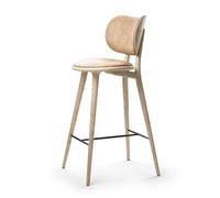 The High Stool Barstool w. Back Matt Lacquered Oak 74 cm