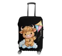 The Highland Cow and Kite Luggage Cover for Suitcases L