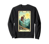 The Hiker Tarot Card Skeleton Mountain Hiking Sweatshirt