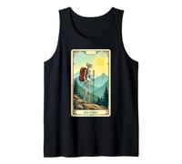 The Hiker Tarot Card Skeleton Mountain Hiking Tank Top