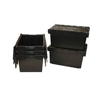 The Hill Company 5 New Lge Black Removal Storage Crate Box Container 80L