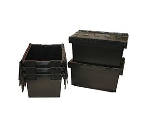 The Hill Company 5 New Lge Black Removal Storage Crate Box Container 80L