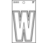 The Hillman Group 3-Inch White Vinyl Peel-Off Letter (W)