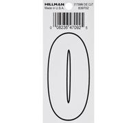 The Hillman Group 3-Inch White Vinyl Peel-Off Number (0)