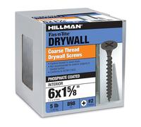 The Hillman Group 47126 6 X 1-5/8-Inch Coarse Thread Phillips Drive Drywall Screw, 5-Pound,Black Phosphate