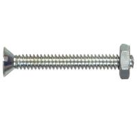 The Hillman Group 7761 Flat Head Slotted Machine Screw with Nut, 6-32-Inch x 1-Inch, 10-Pack