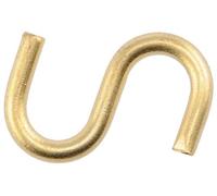 The Hillman Group 852440 .080 x 3/4 in. Brass-Plated S-Hook 3-Pack