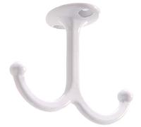 The Hillman GroupThe Hillman Group 852303 Undershelf Coat Hook- White 2-Pack