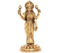 The Himalayan Collections HC Astadhatu/8 Metals Made Standing Position Shri Maha Lakshmi Brass Idol for Prosperity (8)