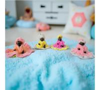 The Himalayan River Handcrafted Woolen Winter Dress Set for Ladoo Gopal Ji, Mix Color Designer Poshak with Cap, Moti Design, Size 2-3, Pack of 4