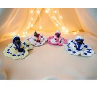 The himalayan River Krishna Laddu Gopal Woolen Winter Dress Set, 4 Pieces with Cap, Size 3, Soft Wool Poshak for Thakur Ji Temple and Home Decor