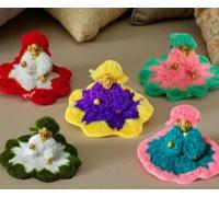 The Himalayan River Laddu Gopal Winter Woolen Dress Set, Mix Color Warm Clothes with Cap, Kanha Ji Poshak, Size 0-1, 5 Piece Combo