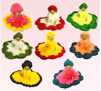 The Himalayan River Laddu Gopal Woolen Dress Combo | Size 0 Warm Winter Clothes for Bal Gopal | Mix Colour Krishna Ji Poshak Set | Soft Wool Fancy Dress for Kanha Ji Idol