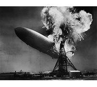 The Hindenburg Disaster by Shere Poster Wall Art Vintage Style Home Decor Print (21x30 cm)