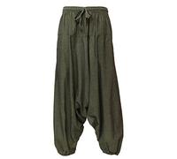 The Hippy Clothing Co. - Oversized Hemp Harem Pants (S/M, Green)