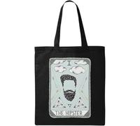 The Hipster Funny Tarot Card Parody Natural Ecological Cotton Tote Bag Black