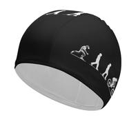 The History from Ape to Human Elastic Swim Cap for Women Men | Swimming Hat for Long Short Hair Gift for Swimmers