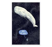 The Hitchhiker's Guide to the Galaxy Poster by Paola Morpheus 20 x 30 cm Blue Wall art Wall decor