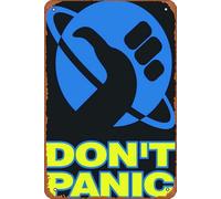 The Hitchhiker's Guide to the Galaxy Poster Metal Tin Sign Retro Outdoor Street Banner Wall Art Garden Bar Cafe Restaurant Garage Club Wall Decor 8x12 Inch Gifts for Family