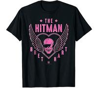 The Hitman Bret Hart Skull Black T-Shirt Printed Tee Graphic Top for Men Shirt M