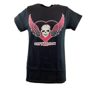 The Hitman Bret Hart Skull Wings Logo Mens T-Shirt Black
