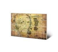 The Hobbit Journey Map Wooden Wall Art, Multi-Colour, 40 x 59 cm