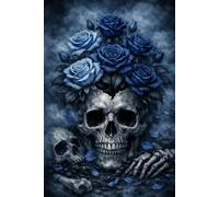 The Hollow Bloom: A skull with hollow eyes and blooming roses (The Bone Garden Archives)