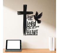 The holy bible cross metal wall art, jesus crucifix wall cross christian wall art handcrafted iron decorations, religious beliefs decoration christian gifts for friends parents (C, 15.8x13.2 Inch)
