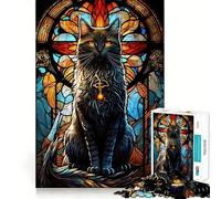 The Holy Cat Window 1000 Teenager Pieces Jigsaw Puzzle Mind Exercise Toy Bonding Time Precision Cut Art Collection Piece (38x26cm)