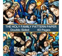 The Holy Family Scrapbook Paper 40 Pages 20 Sheets: Nativity Pattern Paper: Double Sided for Scrapbooking, Card Making, Origami, DIY and More