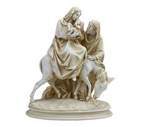 The Holy Family Virgin Mary, Joseph & Child Jesus Greek Grey Patina Statue Sculpture