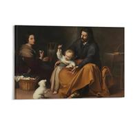 The Holy Family with A Little Bird Bartolome Esteban Murillo Poster Poster Print Art Wall Painting Canvas Posters Modern Bedroom Decor 08x12inch(20x30cm)