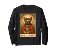 The Holy Frenchie Vintage Tarot Card Funny French Bulldog Long Sleeve T-Shirt