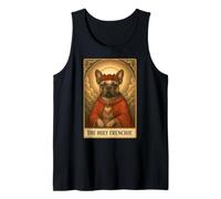 The Holy Frenchie Vintage Tarot Card Funny French Bulldog Tank Top