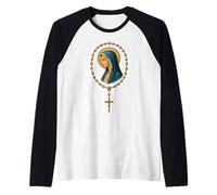 The Holy Rosary - Virgin Mary Prayer - Catholic Raglan Baseball Tee